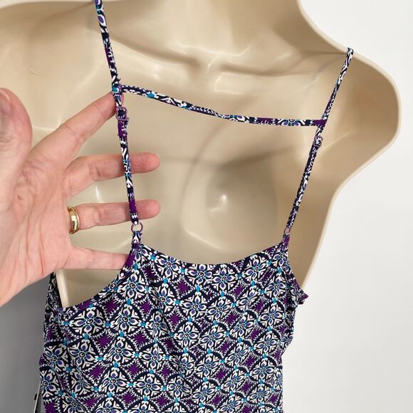 Express Dress NEW Womens Sz S Purple Multicolor Spaghetti Strap Gathered Waist - Picture 6 of 7